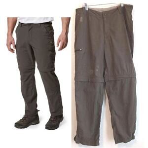Marmot Cargo Pants Mens Sz 34 Khaki Gray Hiking Zip-OFF Pockets Outdoor Gorpcore